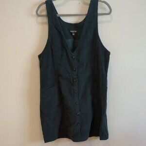 Toad&Co Scouter Cord Jumper Dress Large Navy/Teal Y2K CabinCore Cottage Prairie